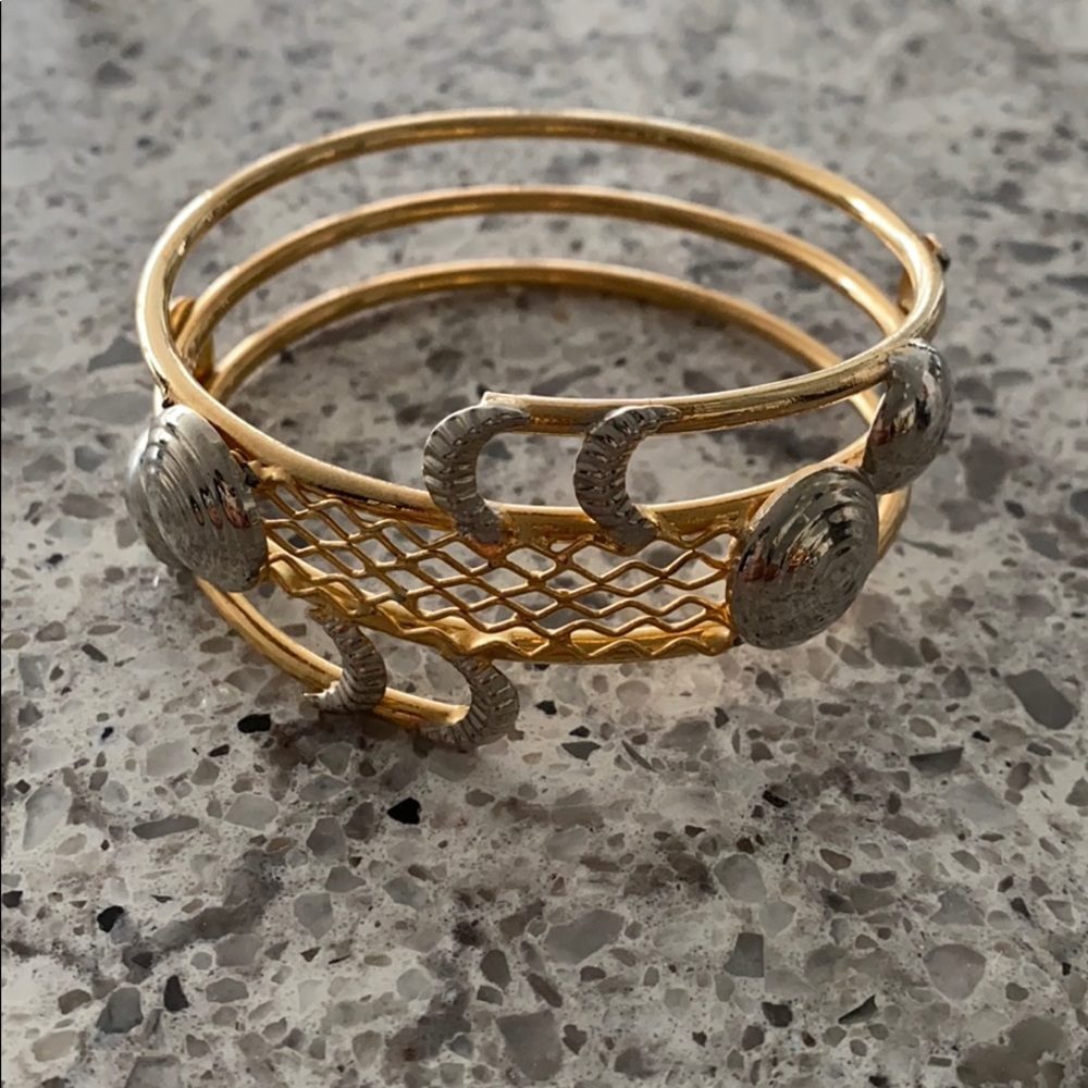 Golden and silver bangle